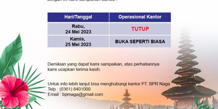 PENGUMUMAN HARI RAYA PAGERWESI