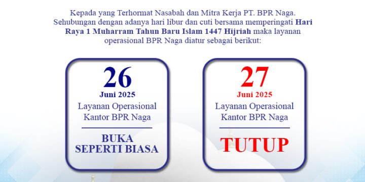Pengumuman hari libur dan cuti bersama memperingati Hari Raya 1 Muharram Tahun Baru Islam 1447 Hijriah